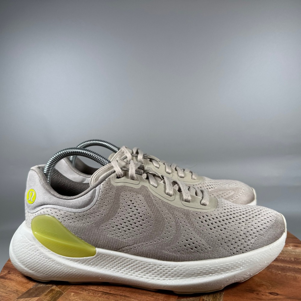 lululemon Beyondfeel Run Womens 9.5 Bone Mauve Grey Lichen Running Shoes LW9FOCS